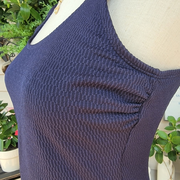 ISLANDER ♡ Gorgeous Navy Blue 1pc Scoop Neck Open Low Back Bralette Swimsuit 10 - Picture 8 of 17